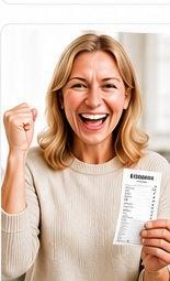 Happy lottery player